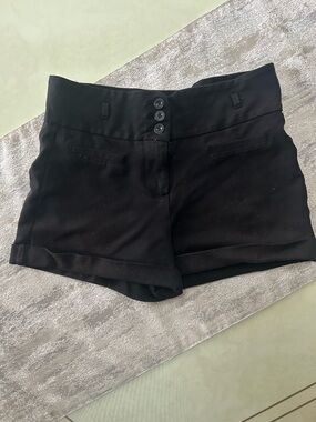 Black High-Waist Women's Dress Shorts